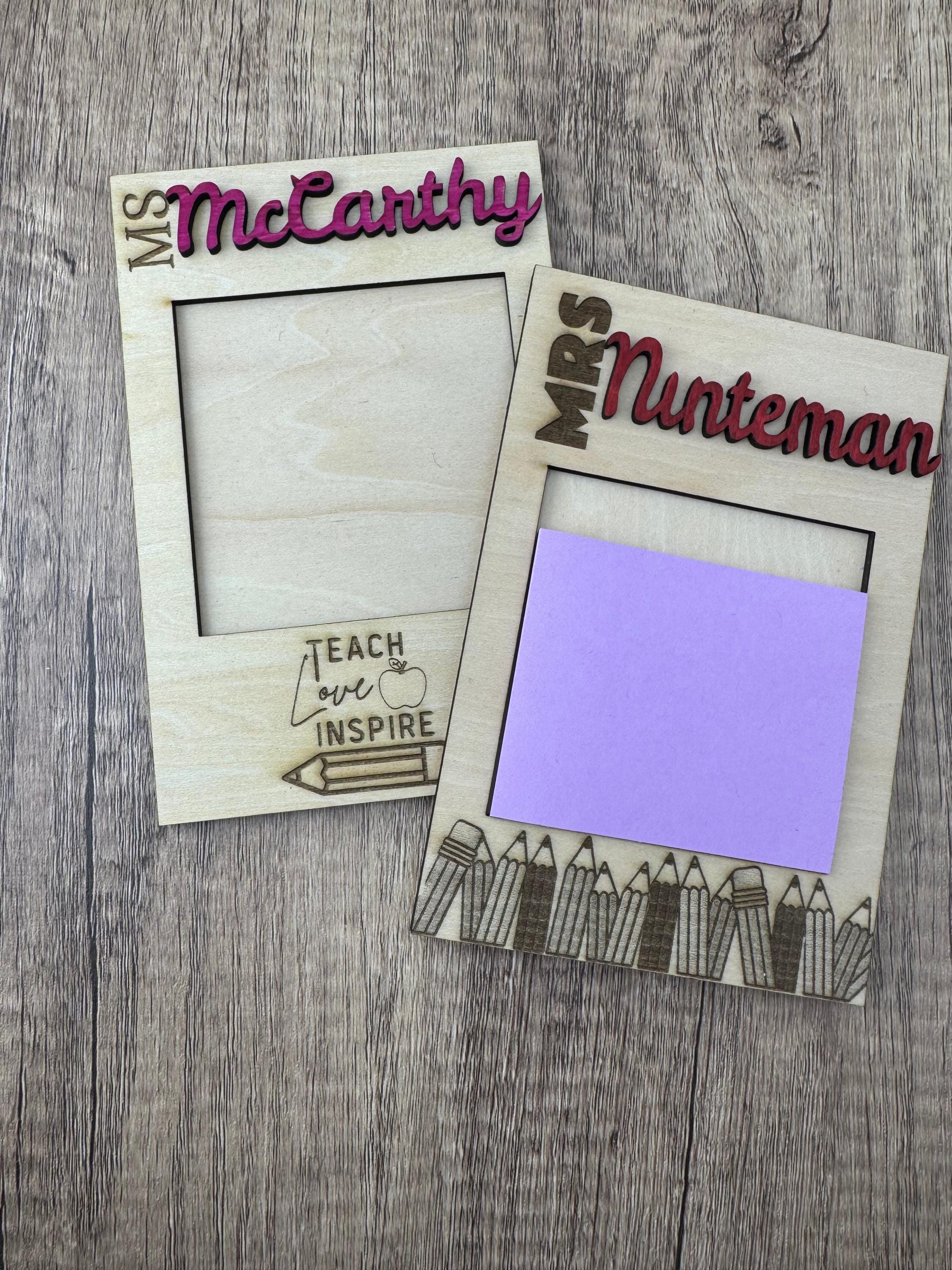 Personalized Post it Note Holder Custom Teacher Gift  Desk Organizer