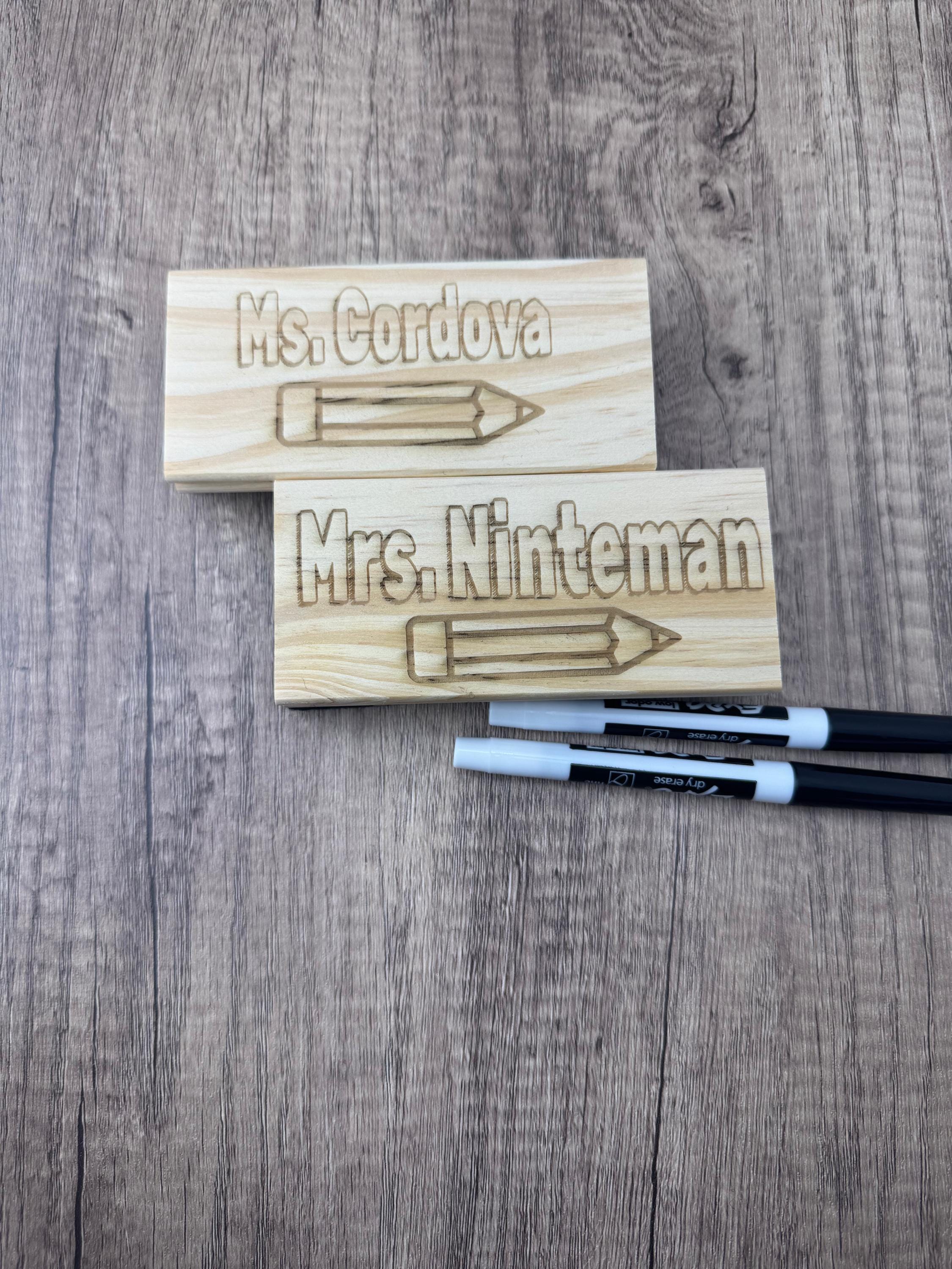Personalized Wooden Whiteboard Eraser Teacher Gift