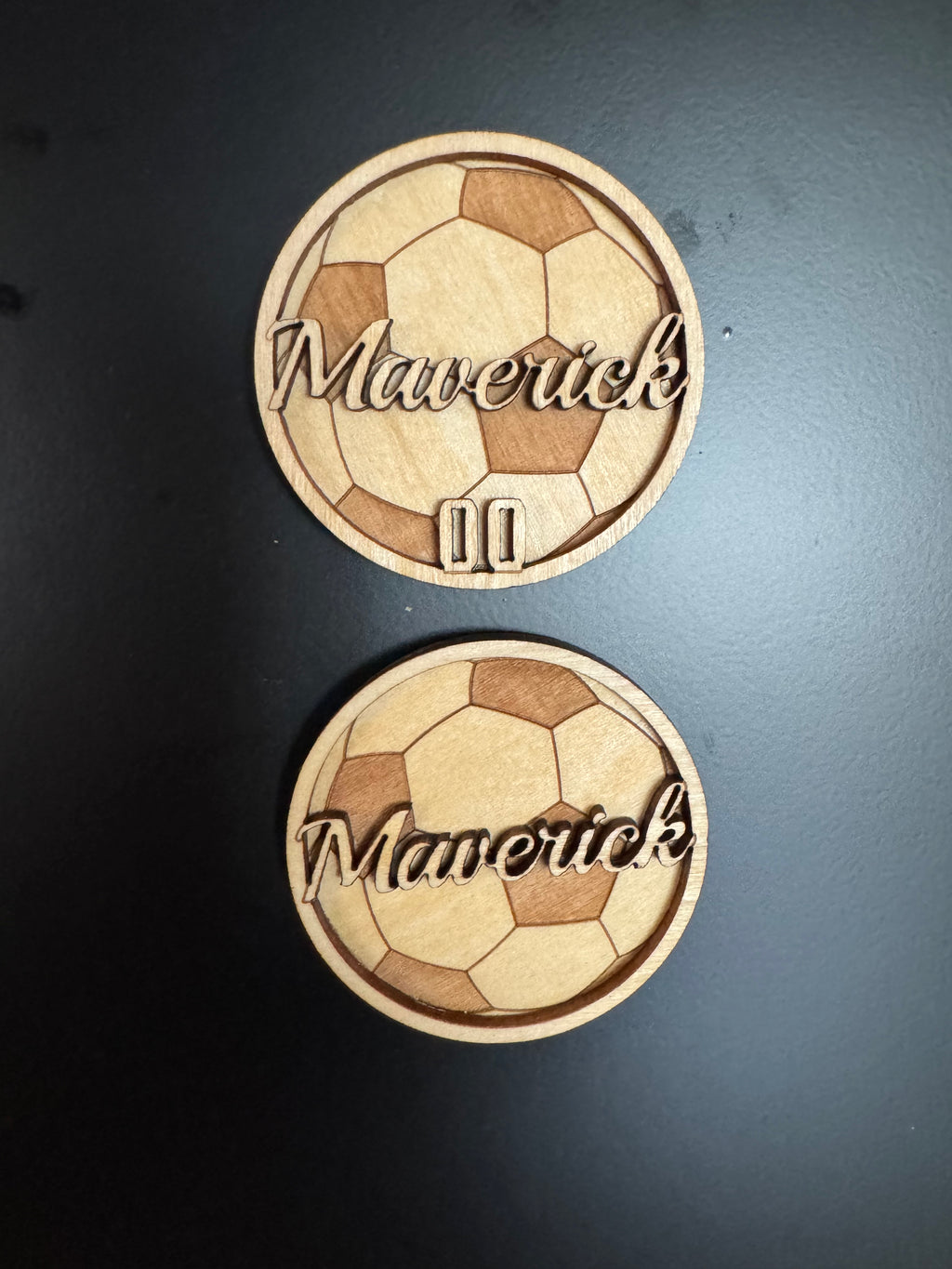 Personalized Soccer Magnet | Custom Player Name & Number 2 Inch Soccer Gift
