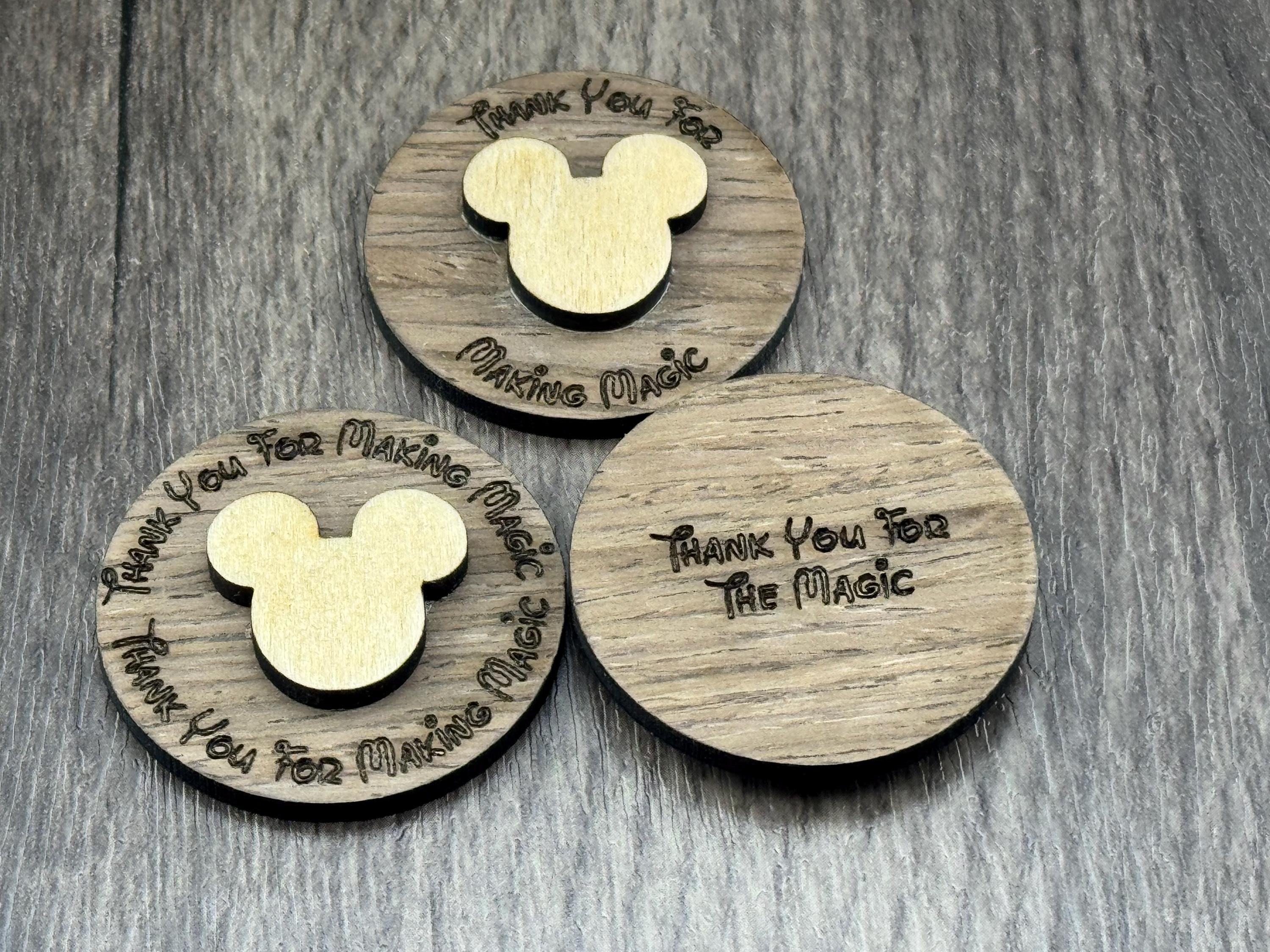 Layered Wood Appreciation Token – Mouse Silhouette, Laser Engraved Message