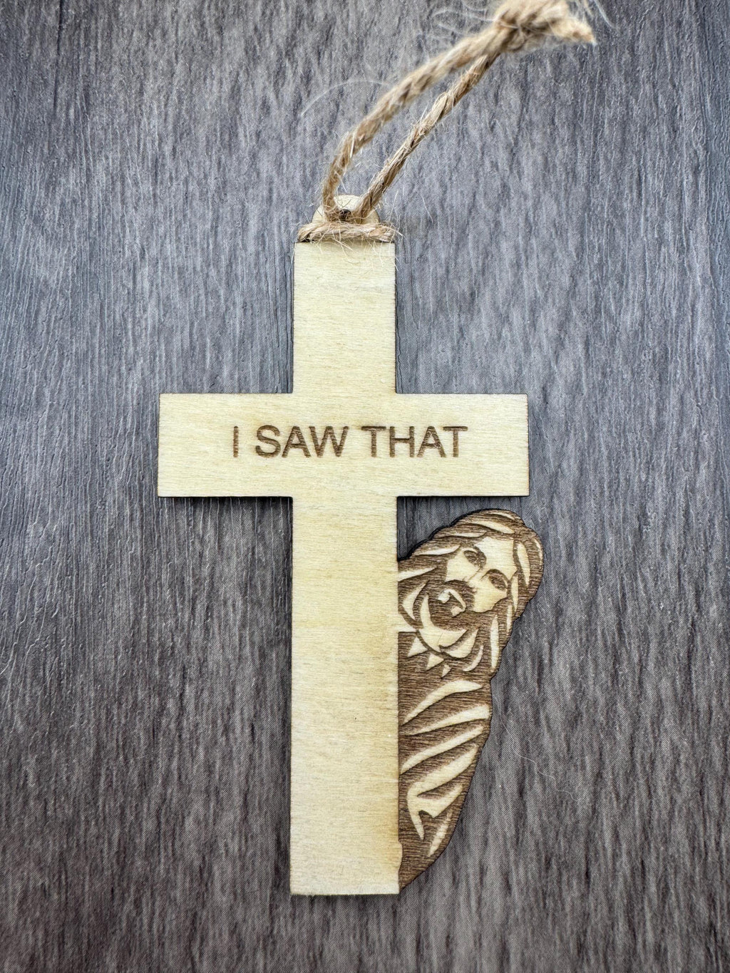 Wooden Jesus Cross Ornament – Faith Messages, Christian Décor (Laser Cut)