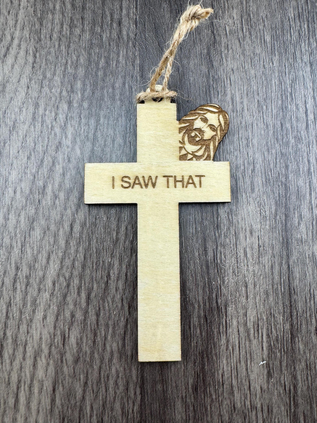 Wooden Jesus Cross Ornament – Faith Messages, Christian Décor (Laser Cut)