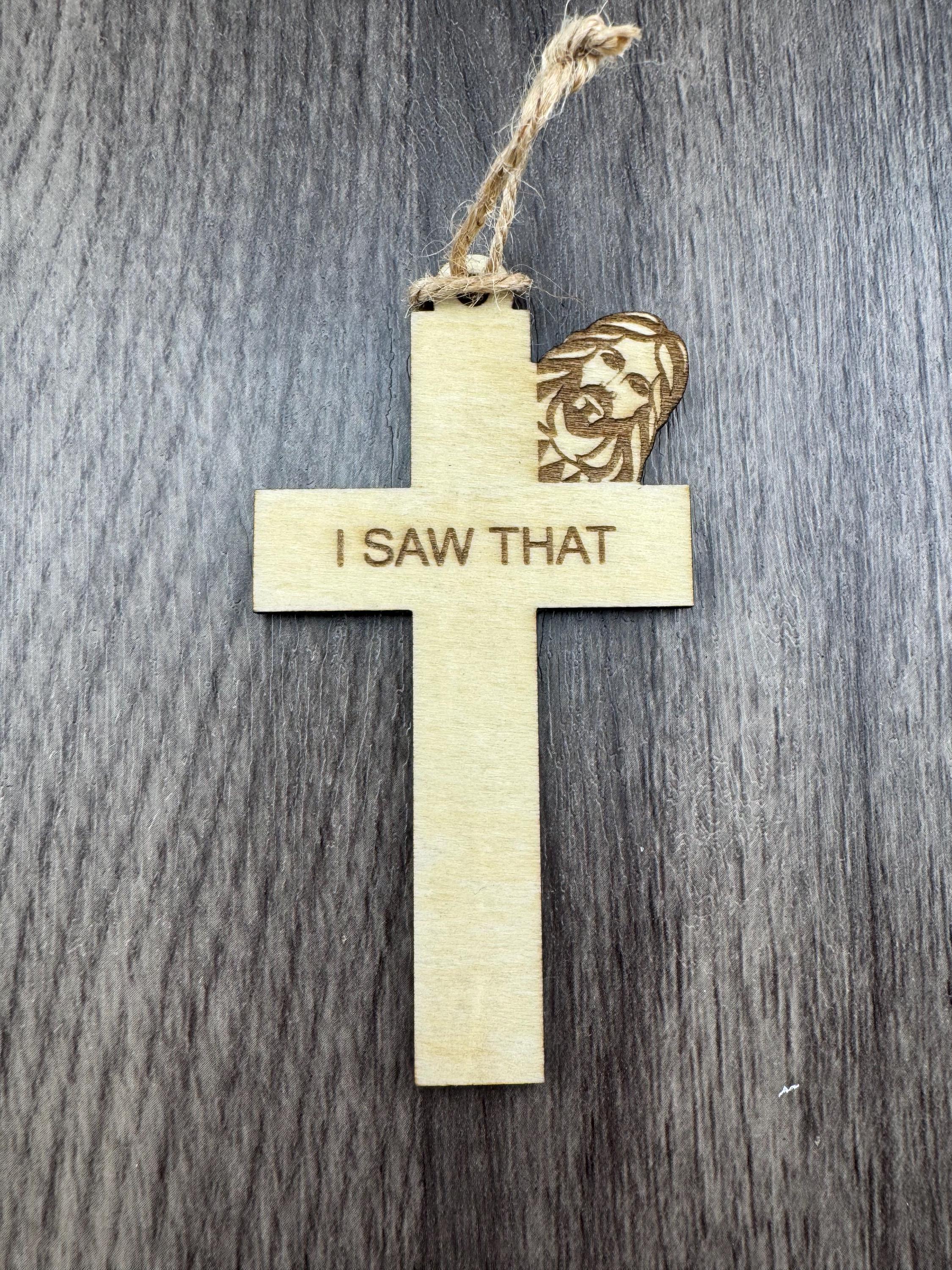 Wooden Jesus Cross Ornament – Faith Messages, Christian Décor (Laser Cut)