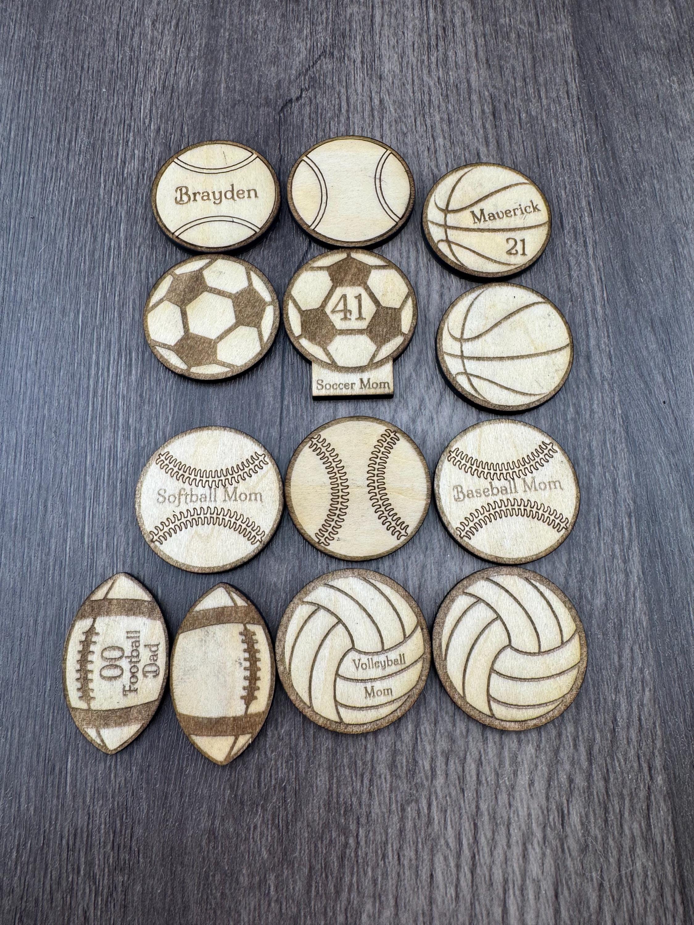 Wooden Sports Magnets – Personalized or Blank (1.5”)
