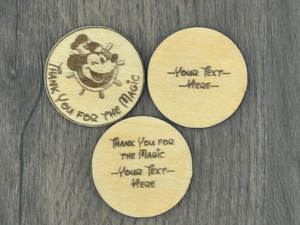 Personalized Steamboat Willy Wooden Token – Cast Member Appreciation Gift