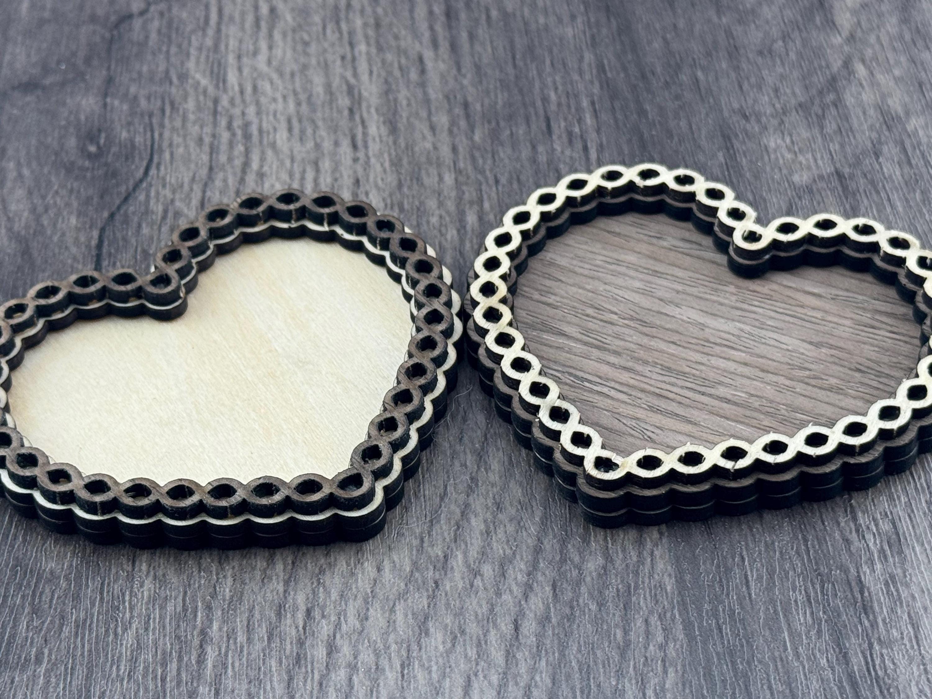 Forever Knot Heart Magnetic Picture Frame – Wood Photo Frame – Rustic Romantic Gift