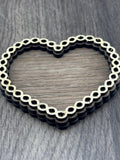 Forever Knot Heart Magnetic Picture Frame – Wood Photo Frame – Rustic Romantic Gift