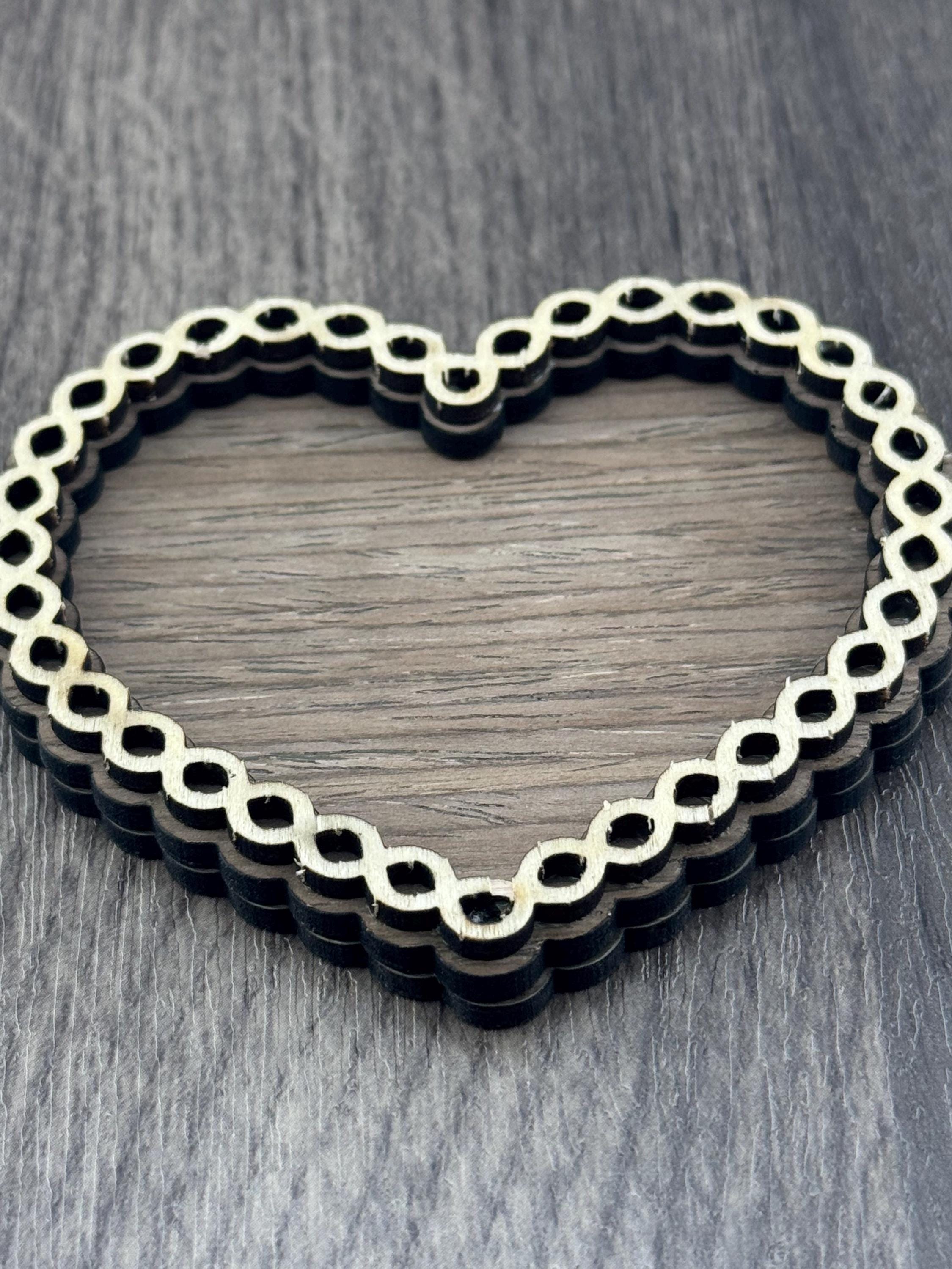 Forever Knot Heart Magnetic Picture Frame – Wood Photo Frame – Rustic Romantic Gift