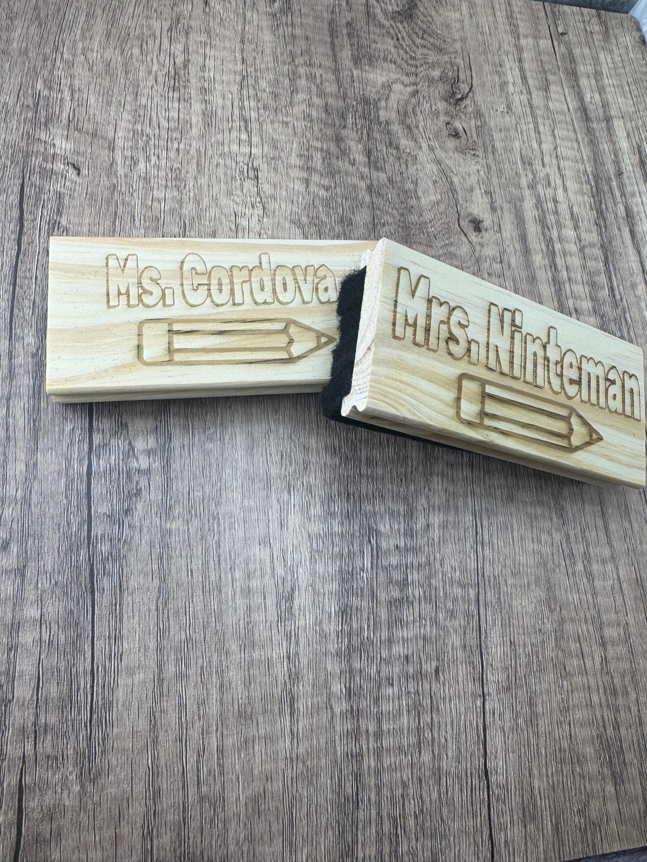 Personalized Wooden Whiteboard Eraser Teacher Gift