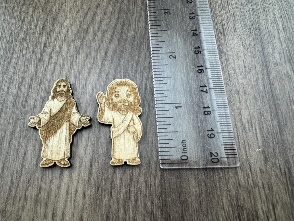 Wooden Jesus Token – Laser-Engraved Pocket Faith Keepsake (Approx. 1.5 inches)