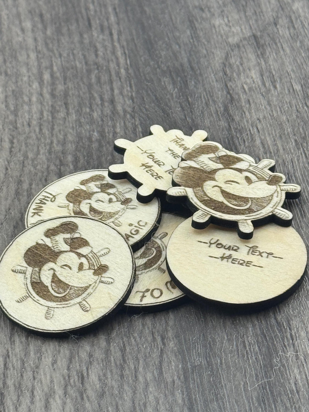 Personalized Steamboat Willy Wooden Token – Cast Member Appreciation Gift