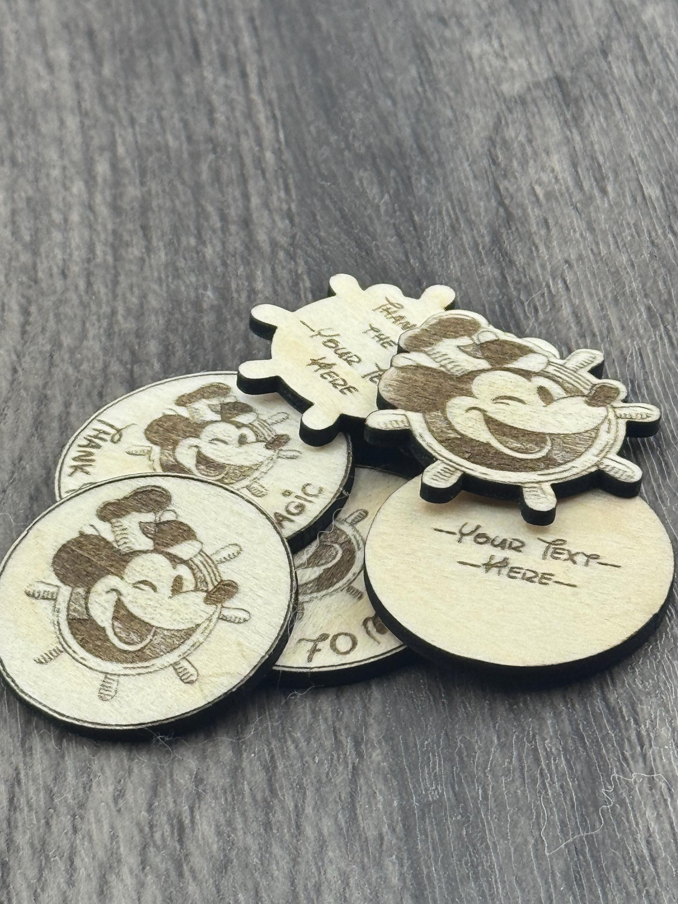 Personalized Steamboat Willy Wooden Token – Cast Member Appreciation Gift