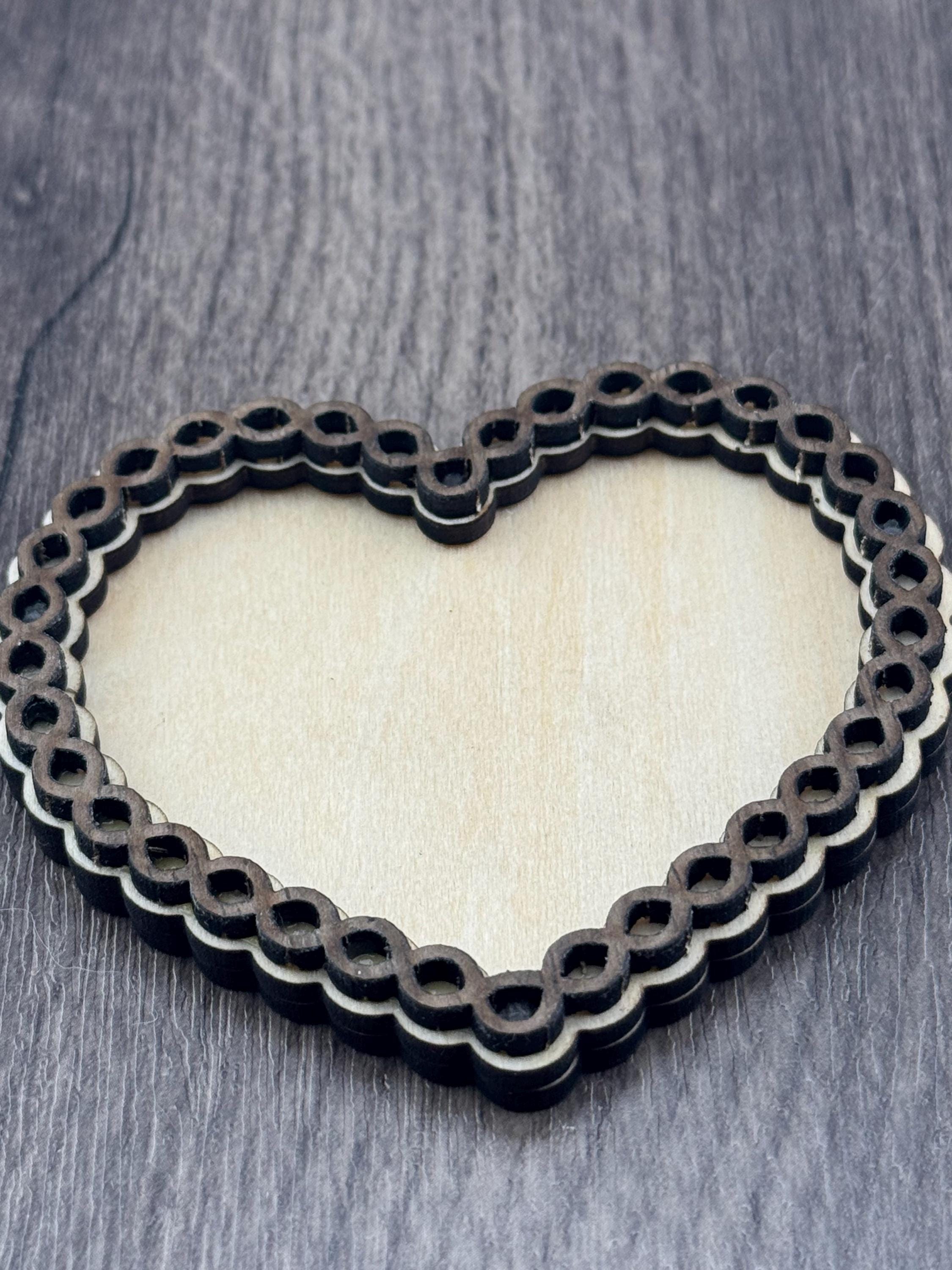 Forever Knot Heart Magnetic Picture Frame – Wood Photo Frame – Rustic Romantic Gift