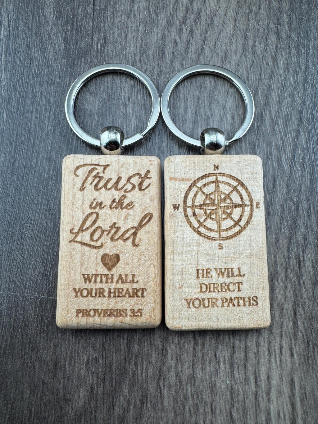 Christian Wooden Keychain, Engraved Bible Verse Keychain, Faith Gift, Christian Gift for Men Women, Inspirational Scripture Keychain