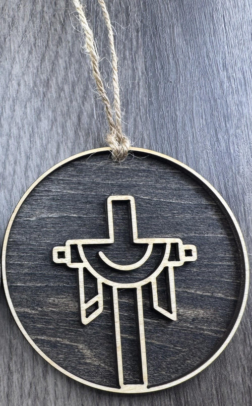 Christian Ornament, 3D Wooden Cross, Religious Christmas Gift, Faith Decor