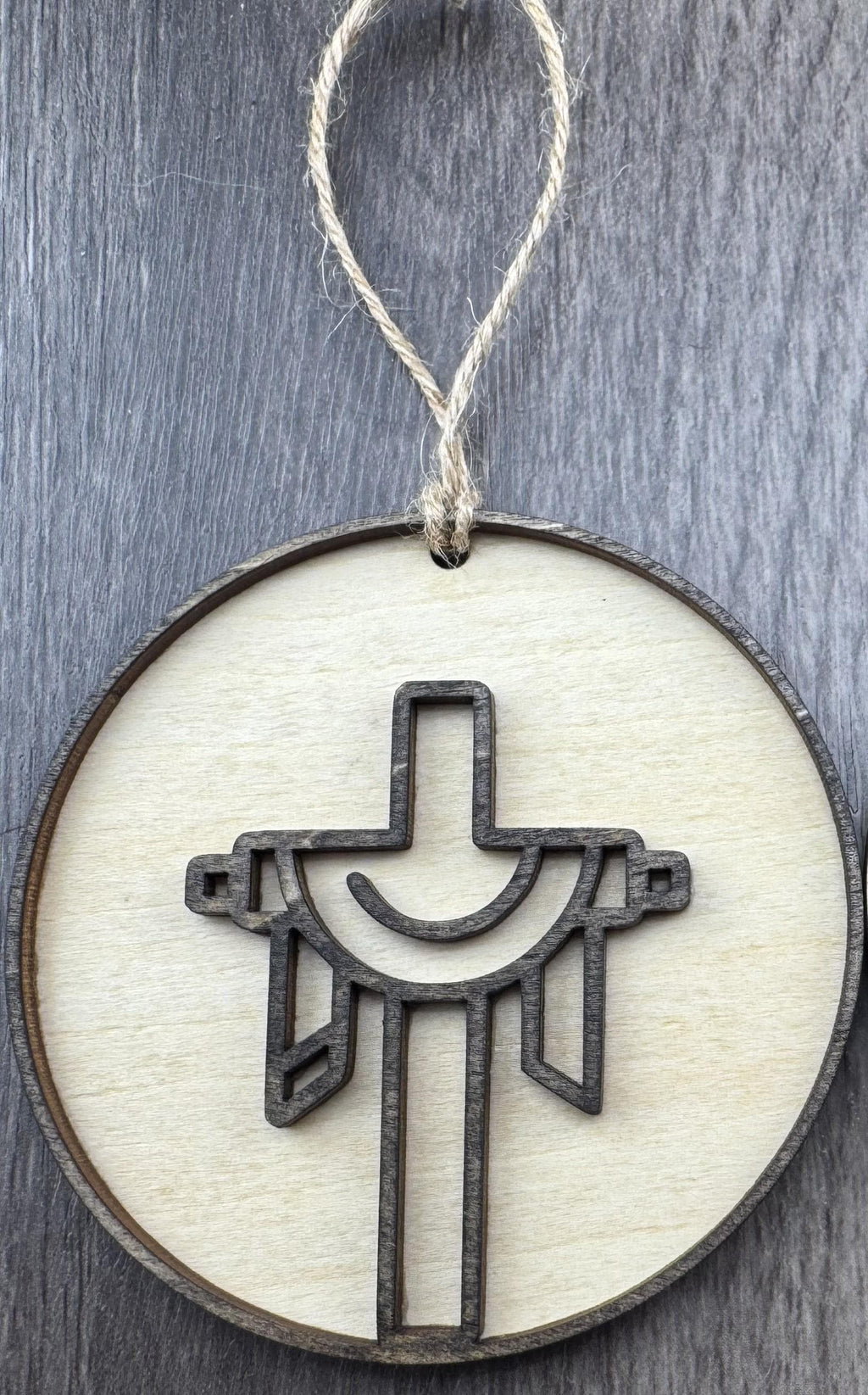 Christian Ornament, 3D Wooden Cross, Religious Christmas Gift, Faith Decor