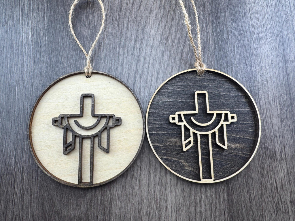 Christian Ornament, 3D Wooden Cross, Religious Christmas Gift, Faith Decor