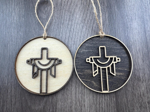 Christian Ornament, 3D Wooden Cross, Religious Christmas Gift, Faith Decor